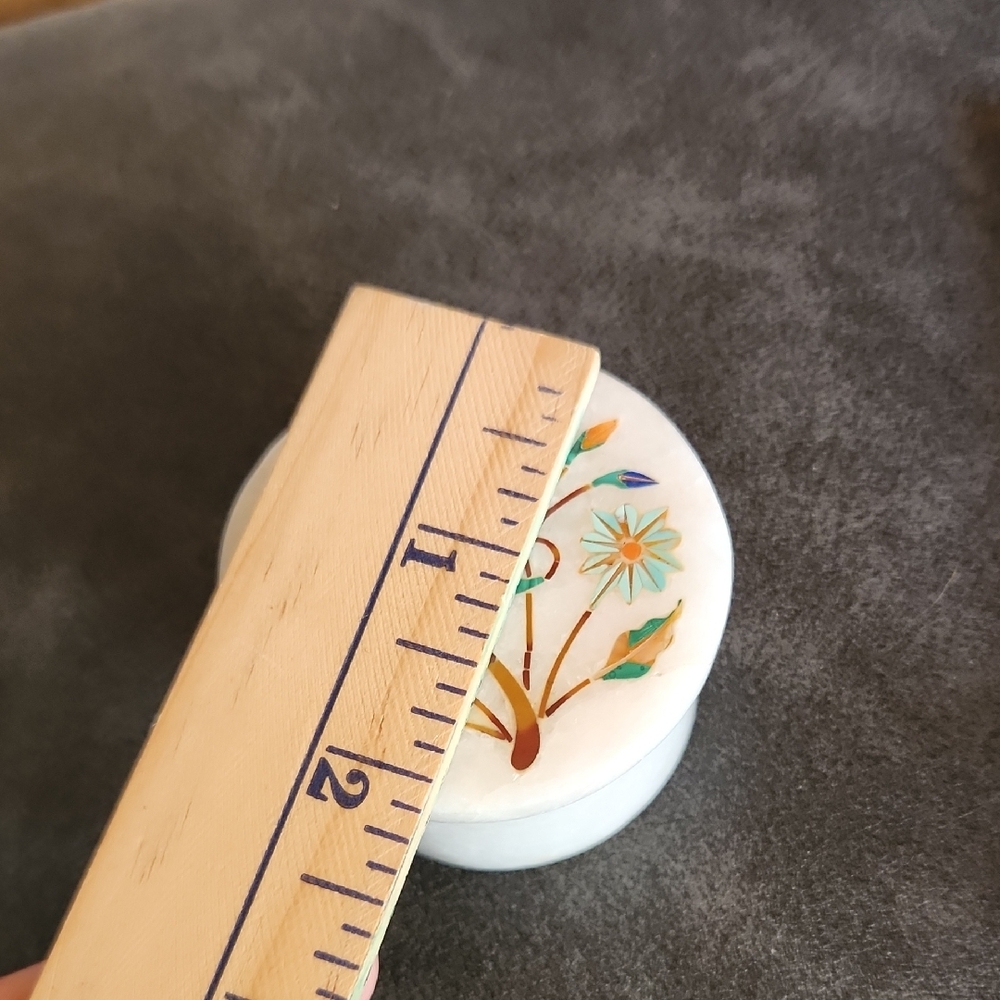 Floral Inlay Ceramic Art Piece - Picture 7 of 8